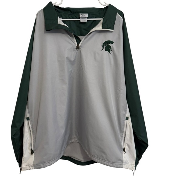 Pro Edge Vintage Michigan State Spartans Windbreaker Jacket XXL Green White - Picture 1 of 8